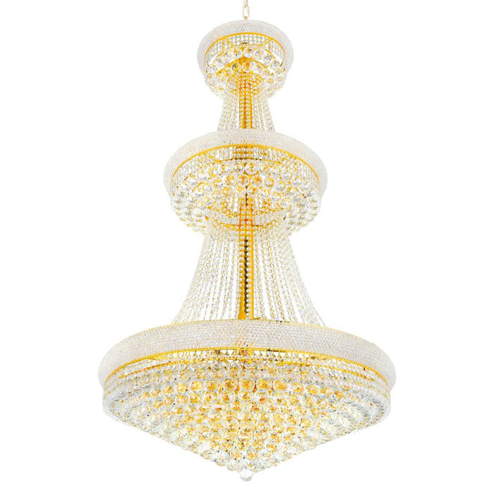 Empire 34 Light Down Chandelier With Gold Finish | 8001P36G