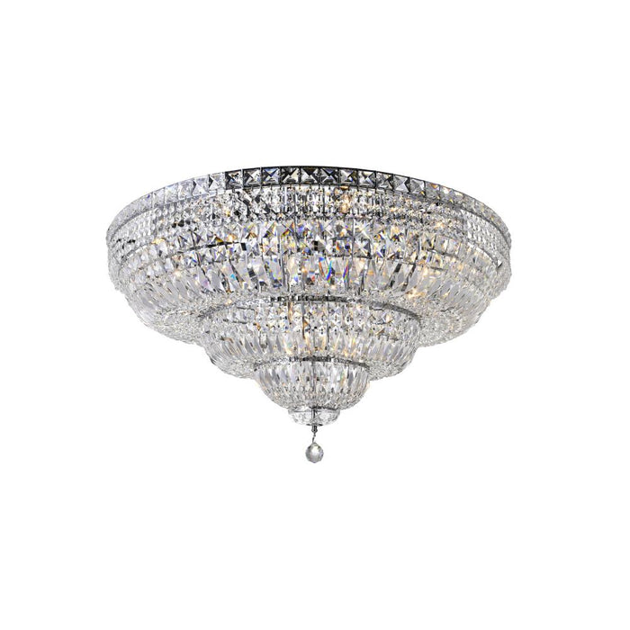 CWI Lighting Stefania 21 Light Bowl Flush Mount With Chrome Finish