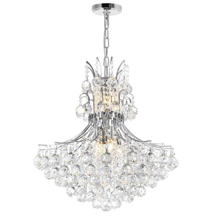 Princess 10 Light Down Chandelier With Chrome Finish | 8012P24C
