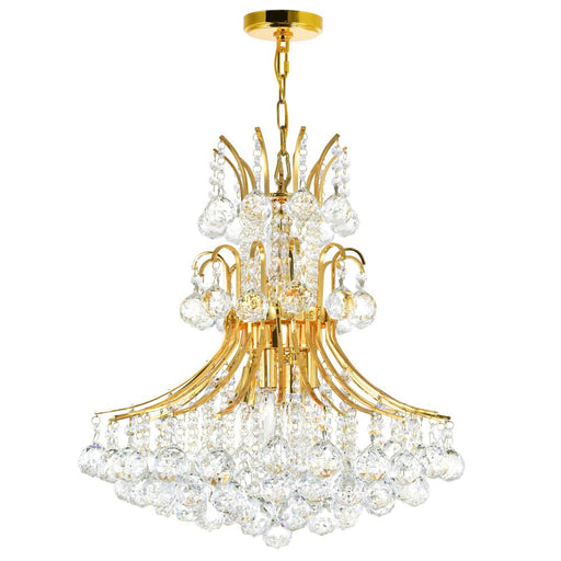 CWI Lighting Princess 10 Light Down Chandelier With Gold Finish