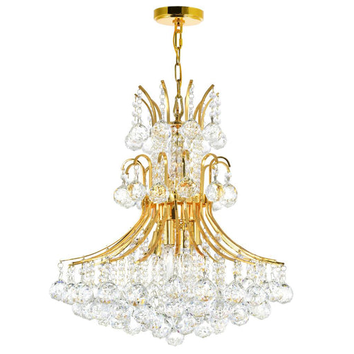 Princess 10 Light Down Chandelier With Gold Finish | 8012P24G