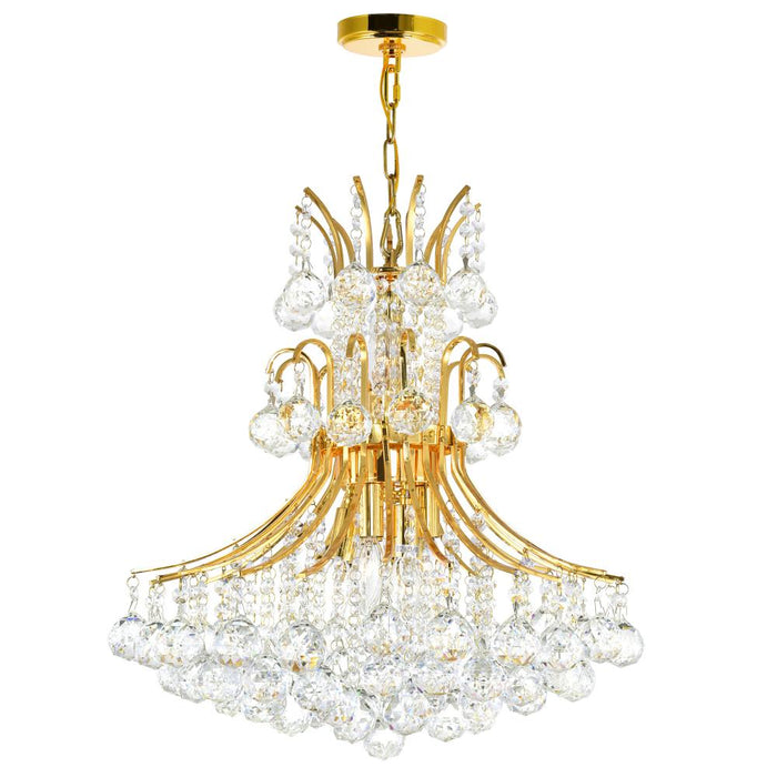 Princess 10 Light Down Chandelier With Gold Finish | 8012P24G
