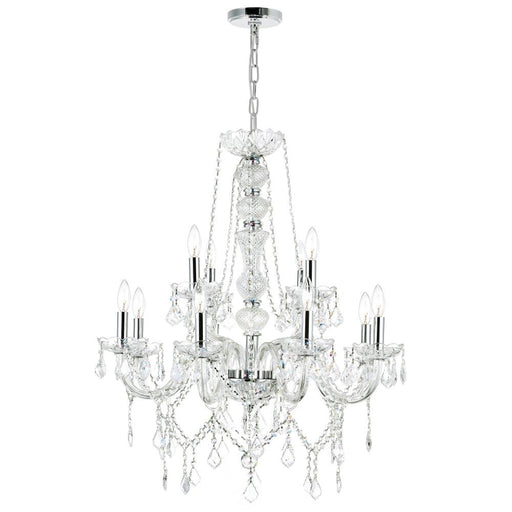 CWI Lighting Princeton 12 Light Down Chandelier With Chrome Finish