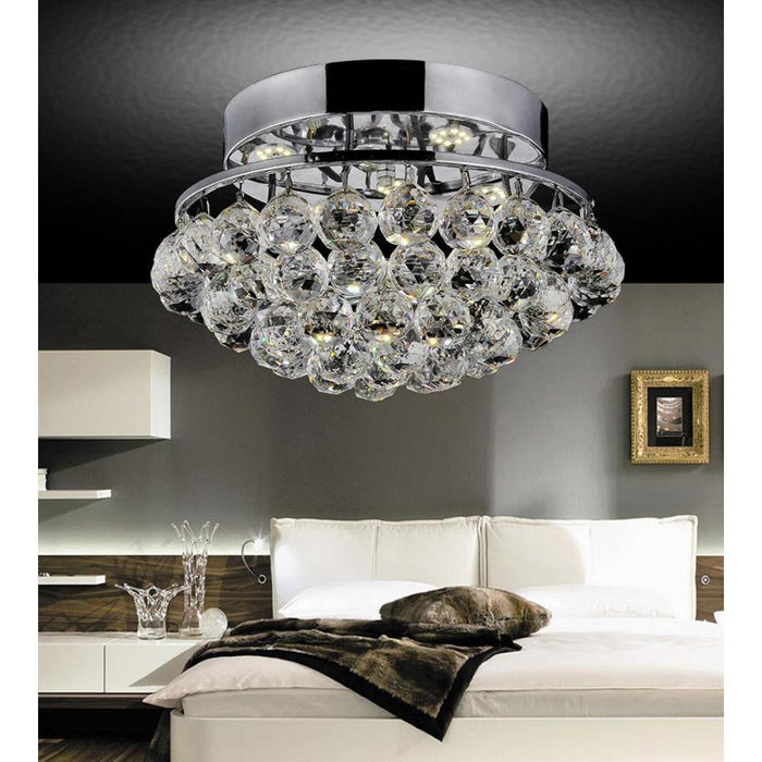 CWI Lighting Queen 4 Light Flush Mount With Chrome Finish