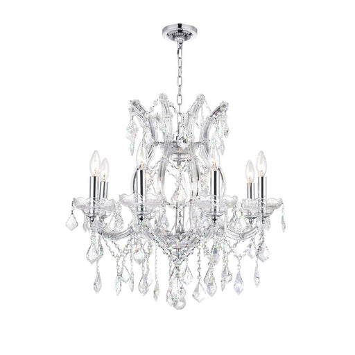 Maria Theresa 9 Light Up Chandelier With Chrome Finish | 8311P24C-9 (Clear)