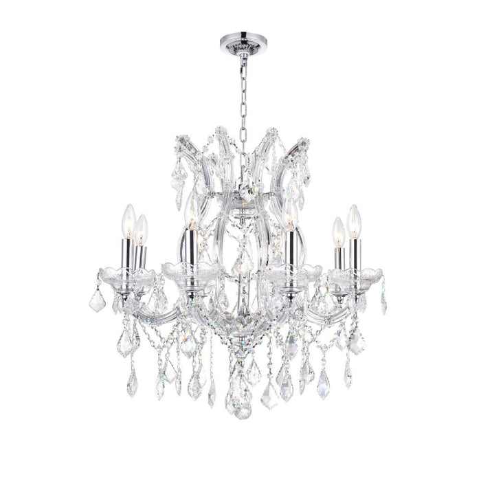 Maria Theresa 9 Light Up Chandelier With Chrome Finish | 8311P24C-9 (Clear)
