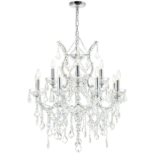 Maria Theresa 13 Light Up Chandelier With Chrome Finish | 8311P30C-13 (Clear)