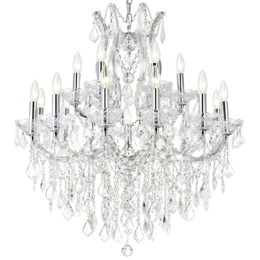 Maria Theresa 19 Light Up Chandelier With Chrome Finish | 8311P32C-19 (Clear)