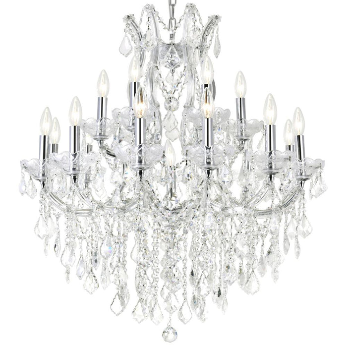 Maria Theresa 19 Light Up Chandelier With Chrome Finish | 8311P32C-19 (Clear)
