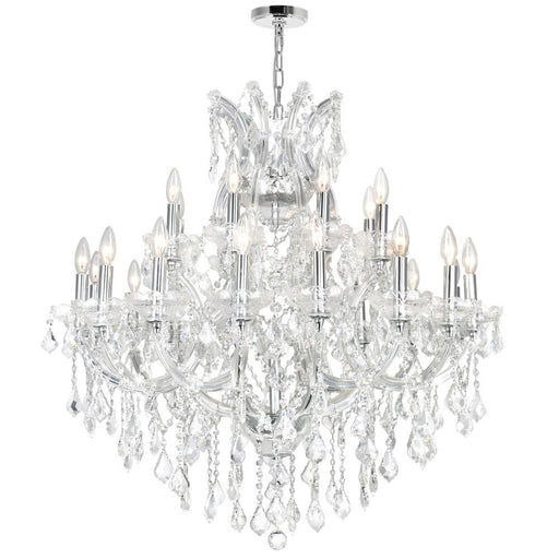 Maria Theresa 25 Light Up Chandelier With Chrome Finish | 8318P36C-25 (Clear)