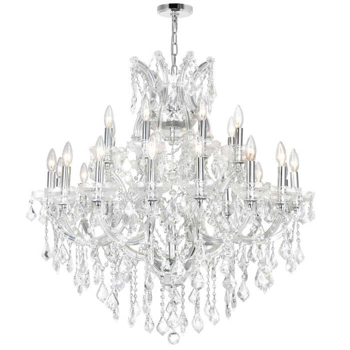 Maria Theresa 25 Light Up Chandelier With Chrome Finish | 8318P36C-25 (Clear)