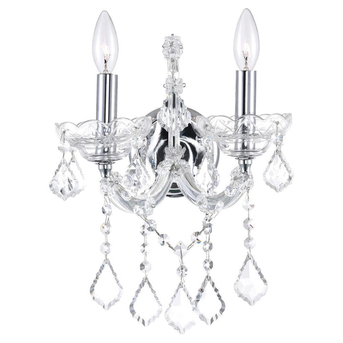 Maria Theresa 2 Light Wall Sconce With Chrome Finish | 8318W12C-2 (Clear)