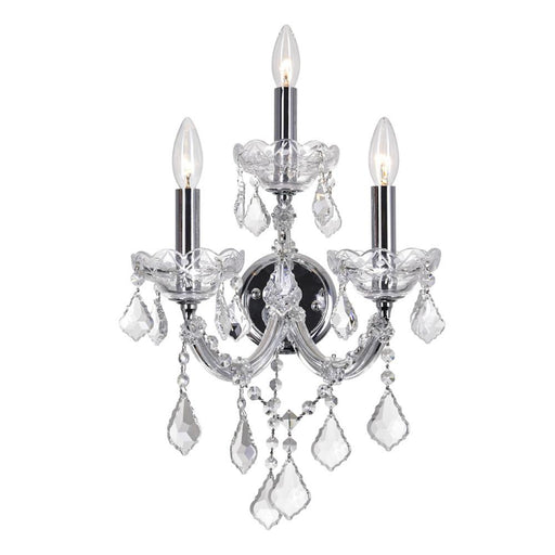 Maria Theresa 3 Light Wall Sconce With Chrome Finish | 8318W12C-3 (Clear)