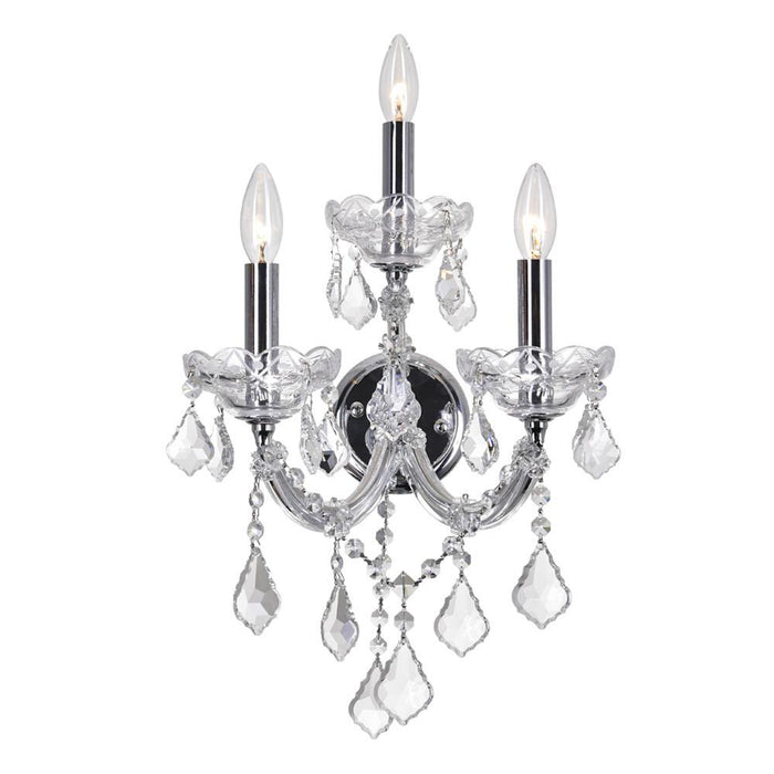 Maria Theresa 3 Light Wall Sconce With Chrome Finish | 8318W12C-3 (Clear)