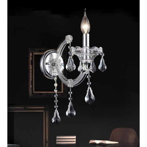 Maria Theresa 1 Light Wall Sconce With Chrome Finish | 8318W5C-1 (Clear)