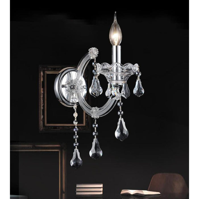 Maria Theresa 1 Light Wall Sconce With Chrome Finish | 8318W5C-1 (Clear)