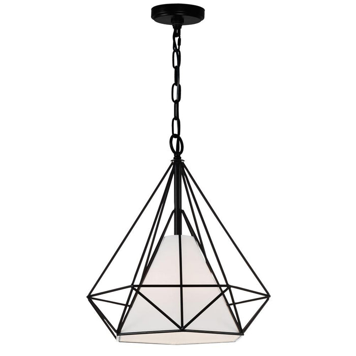 CWI Lighting Diamond 1 Light Down Pendant With Black Finish