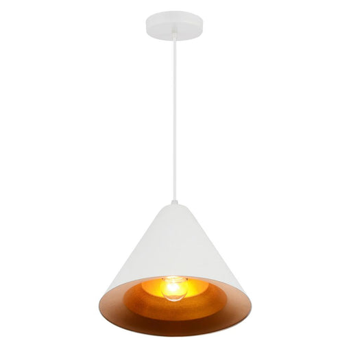 CWI Lighting Keila 1 Light Down Pendant With Matte White & Gold Finish