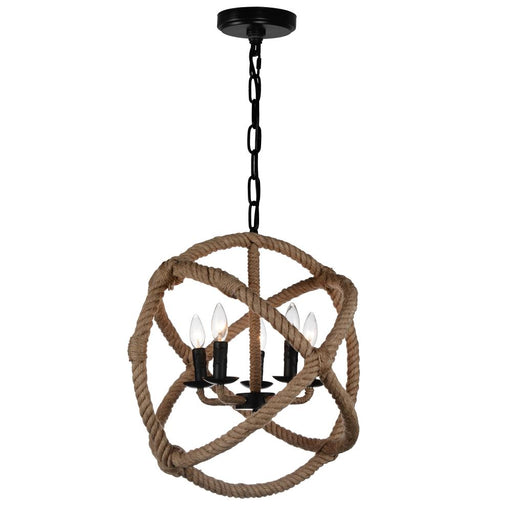 CWI Lighting Padma 5 Light Up Chandelier With Black Finish