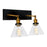 CWI Lighting Eustis 2 Light Wall Sconce With Black & Gold Brass Finish