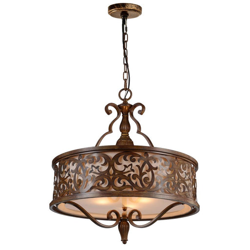 CWI Lighting Nicole 5 Light Drum Shade Chandelier With Brushed Chocolate Finish