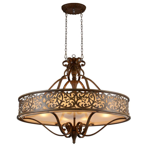 CWI Lighting Nicole 6 Light Drum Shade Chandelier With Brushed Chocolate Finish