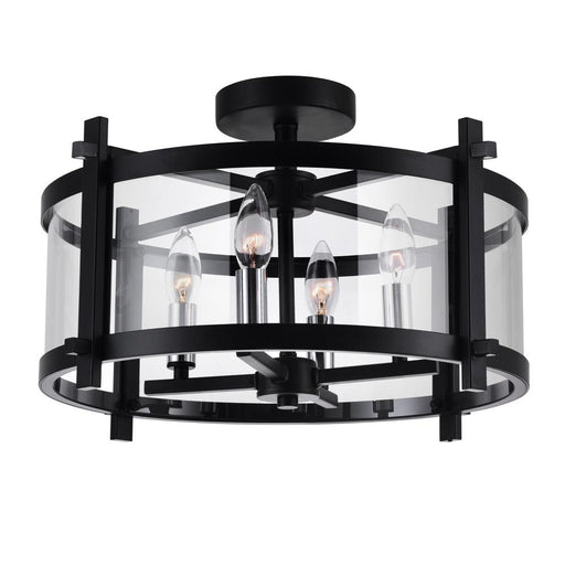 CWI Lighting Miette 4 Light Cage Flush Mount With Black Finish