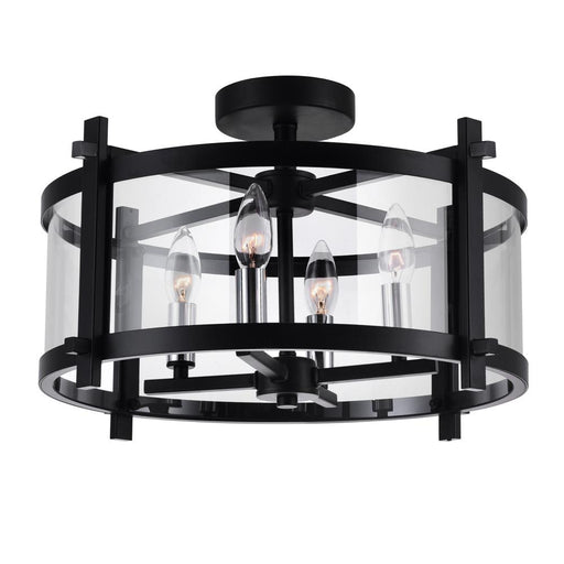 Miette 4 Light Cage Flush Mount With Black Finish | 9827C18-4-101