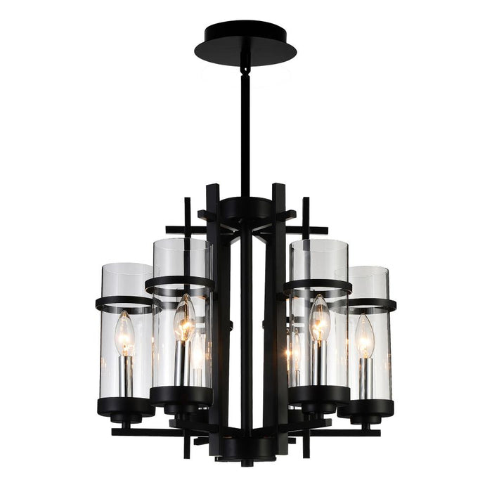 Sierra 6 Light Up Chandelier With Black Finish | 9827P18-6-101