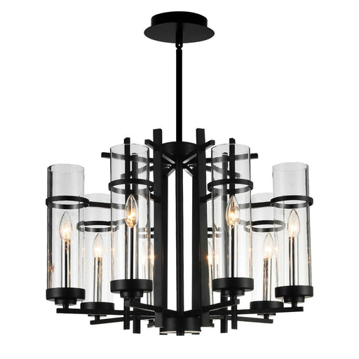 Sierra 8 Light Up Chandelier With Black Finish | 9827P26-8-101