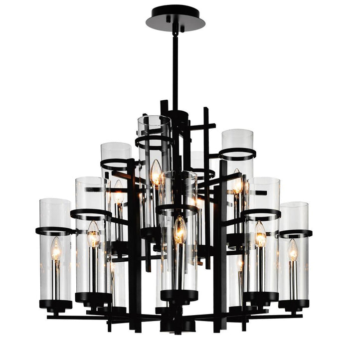 Sierra 12 Light Up Chandelier With Black Finish | 9827P30-12-101-A