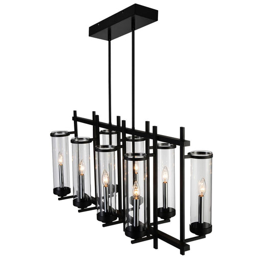 Sierra 8 Light Up Chandelier With Black Finish | 9827P38-8-RC-101