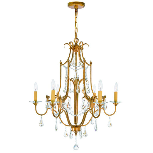 Electra 6 Light Up Chandelier With Oxidized Bronze Finish | 9836P28-6-125