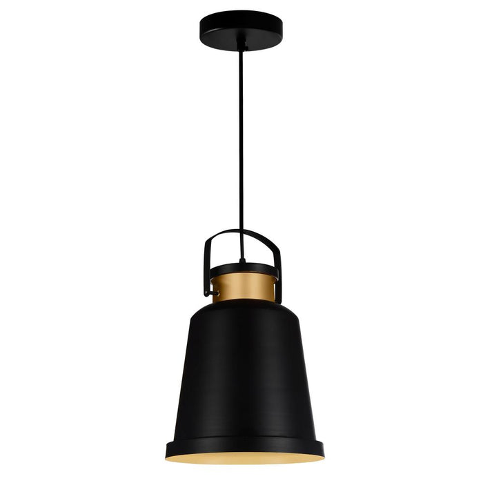 CWI Lighting Elisa 1 Light Down Pendant With Black Finish