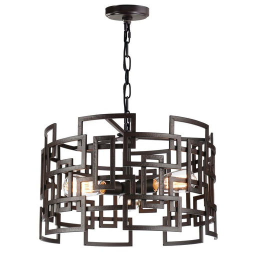 CWI Lighting Litani 3 Light Down Chandelier With Brown Finish