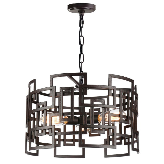 CWI Lighting Litani 3 Light Down Chandelier With Brown Finish