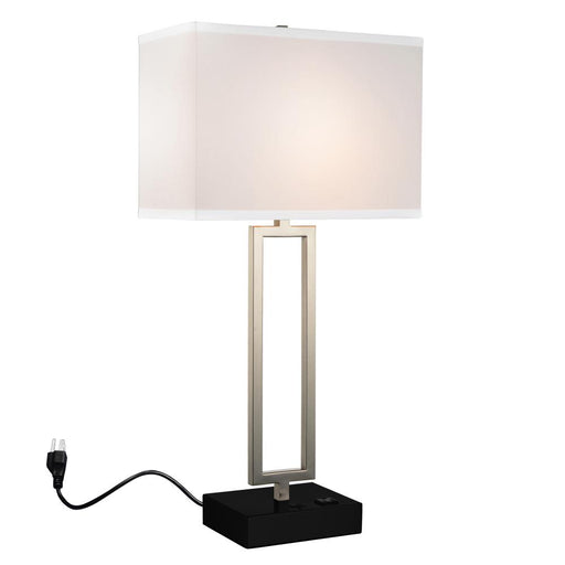 CWI Lighting Torren 1 Light Table Lamp With Satin Nickel Finish