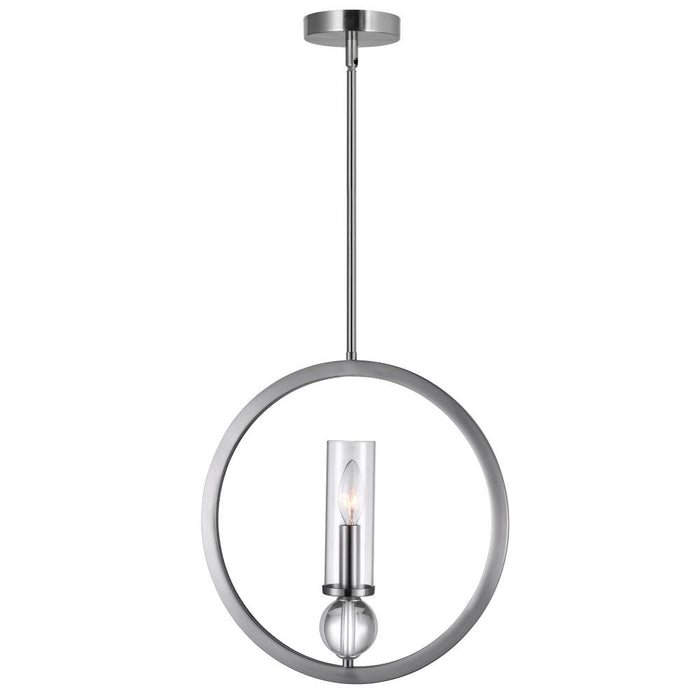 CWI Lighting Elton 1 Light Pendant With Satin Nickel Finish