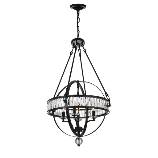 Arkansas 4 Light Chandelier With Black Finish | 9957P20-4-101