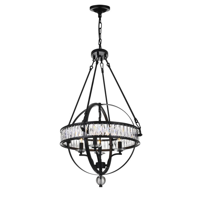 Arkansas 4 Light Chandelier With Black Finish | 9957P20-4-101