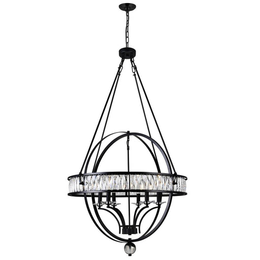 Arkansas 6 Light Chandelier With Black Finish | 9957P30-6-101