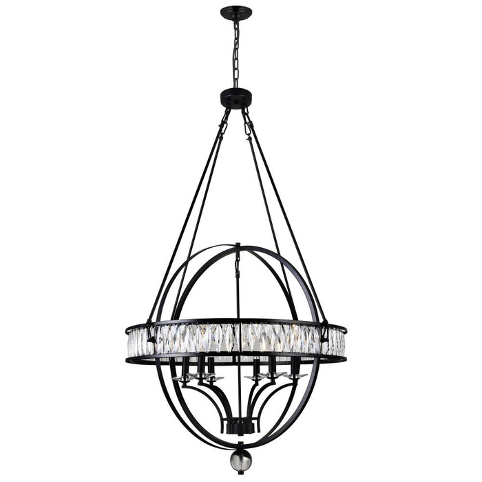 Arkansas 6 Light Chandelier With Black Finish | 9957P30-6-101