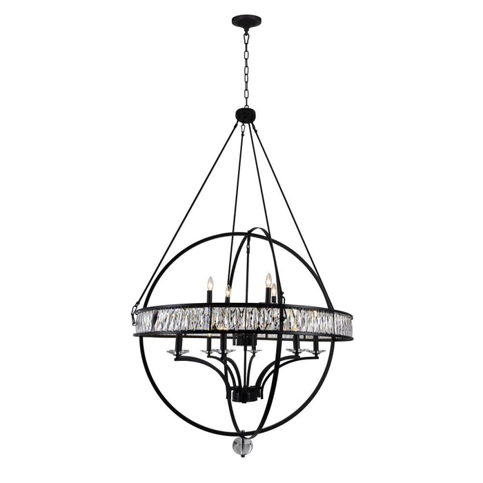 Arkansas 12 Light Chandelier With Black Finish | 9957P42-12-101