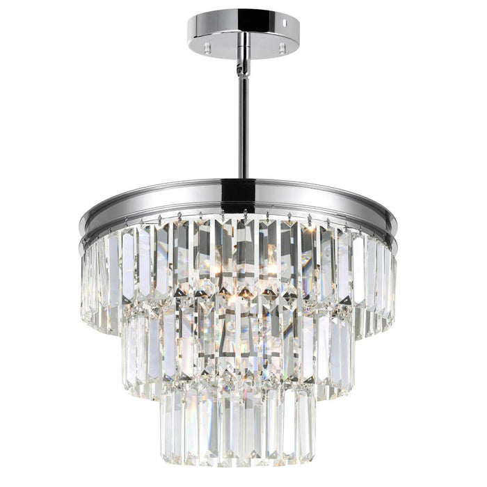Weiss 5 Light Down Chandelier With Chrome Finish | 9969P18-5-601