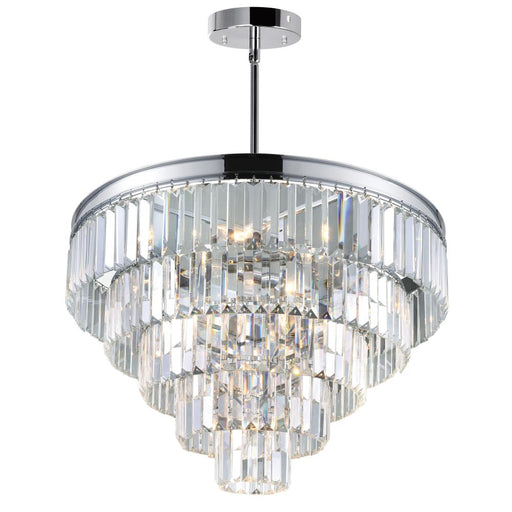 Weiss 12 Light Down Chandelier With Chrome Finish | 9969P24-12-601