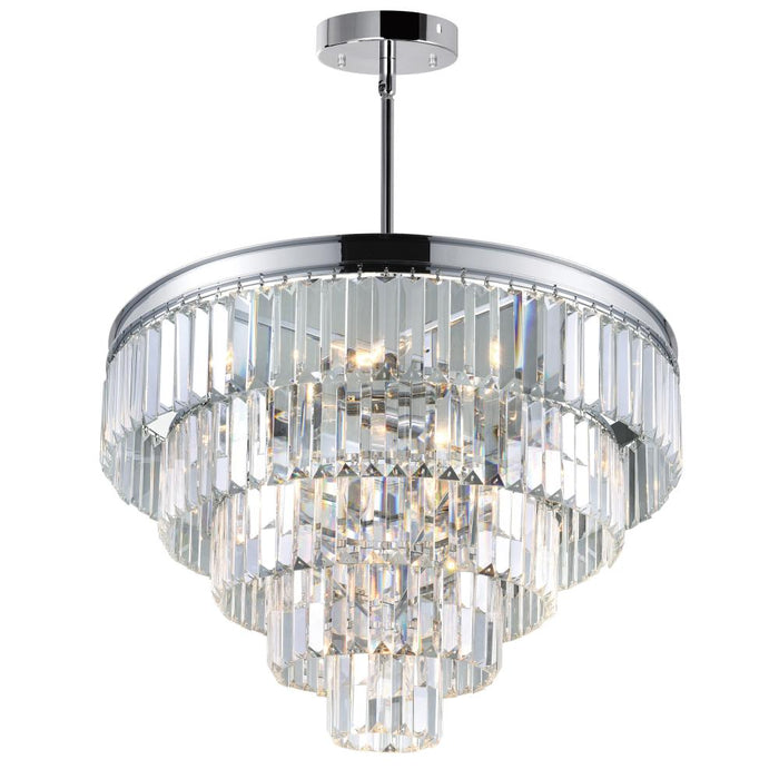 Weiss 12 Light Down Chandelier With Chrome Finish | 9969P24-12-601