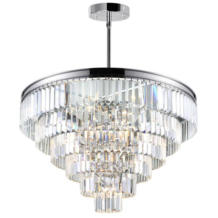 Weiss 15 Light Down Chandelier With Chrome Finish | 9969P30-15-601