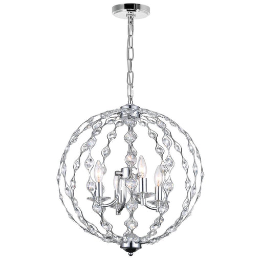 CWI Lighting Esia 4 Light Chandelier With Chrome Finish