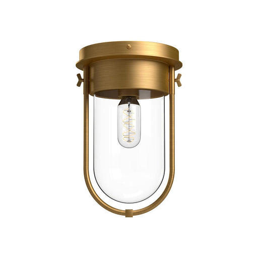 Alora Cyrus 8-in Aged Gold/Clear Glass 1 Light Flush Mount