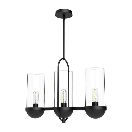 Cyrus 24-in Clear Glass/matte Black 3 Lights Linear Pendant | LP539024MBCL